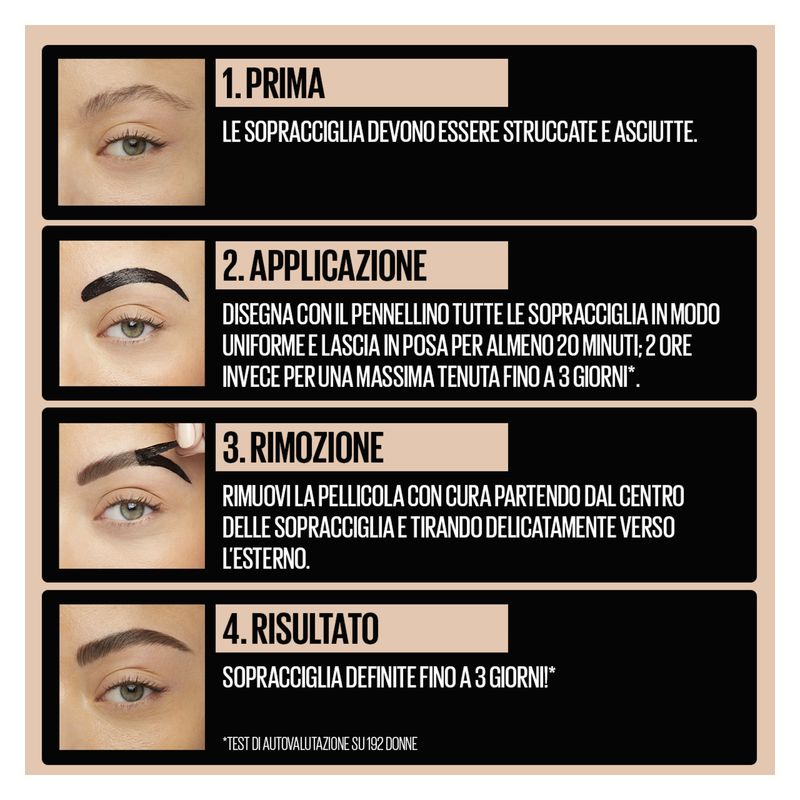 Maybelline New York Tattoo Brown Peel Off Tinta sopracciglia 35 - Black Brown