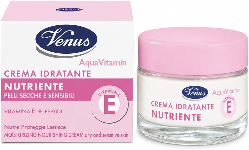 Venus Crema Idratante Nutriente Pelli Secche e Sensibili Vitamina E + Peptidi 50ml