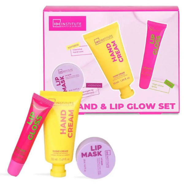 IDC INSTITUTE Glissy Radiant Essentials Hand & Lip Glow Set Regalo