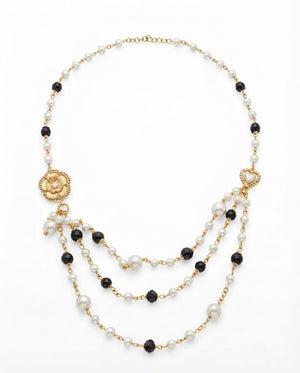 Collana Chic Parisienne a Tre Fili con Elementi Gioiello