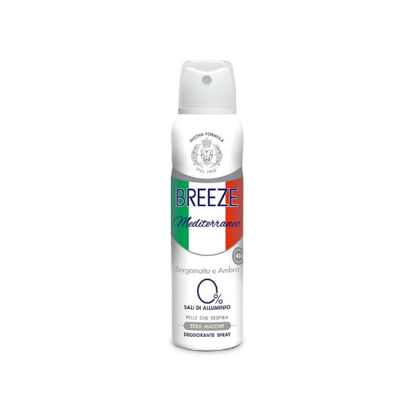 Breeze Mediterraneo Bergamotto e Ambra 0% Sali di Alluminio Deodorante Corpo