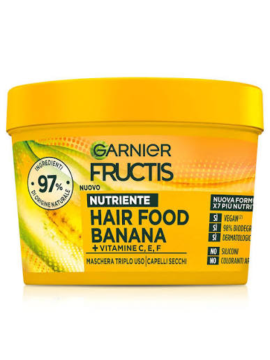 Garnier Fructis Maschera Triplo Uso Capelli Secchi Nutriente Hair Food Banana 400ml