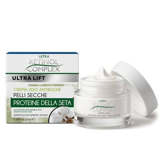 Retinol Complex Crema Viso Antirughe Pelli Secche Proteine della Seta 50 ML