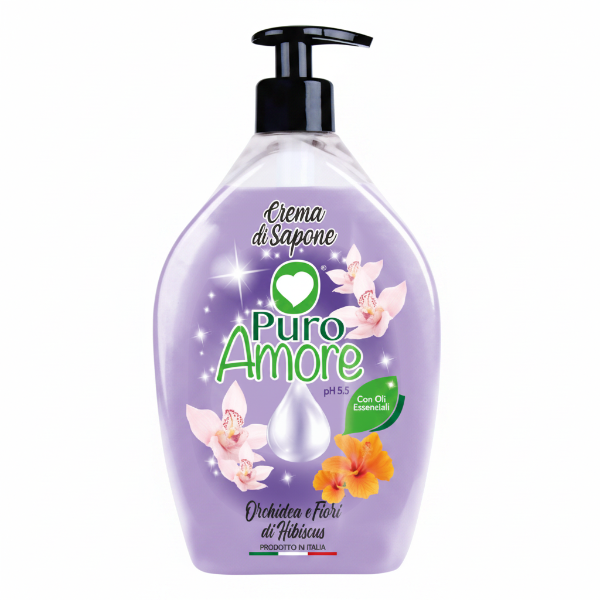 Puro Amore Crema di Sapone PH 5.5 Orchidea e Fiori di Hibiscus 750ml