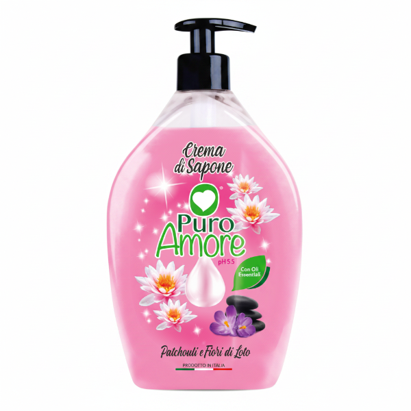 Puro Amore Crema di Sapone PH 5.5 Patchouli e Fiori di Loto 750ml