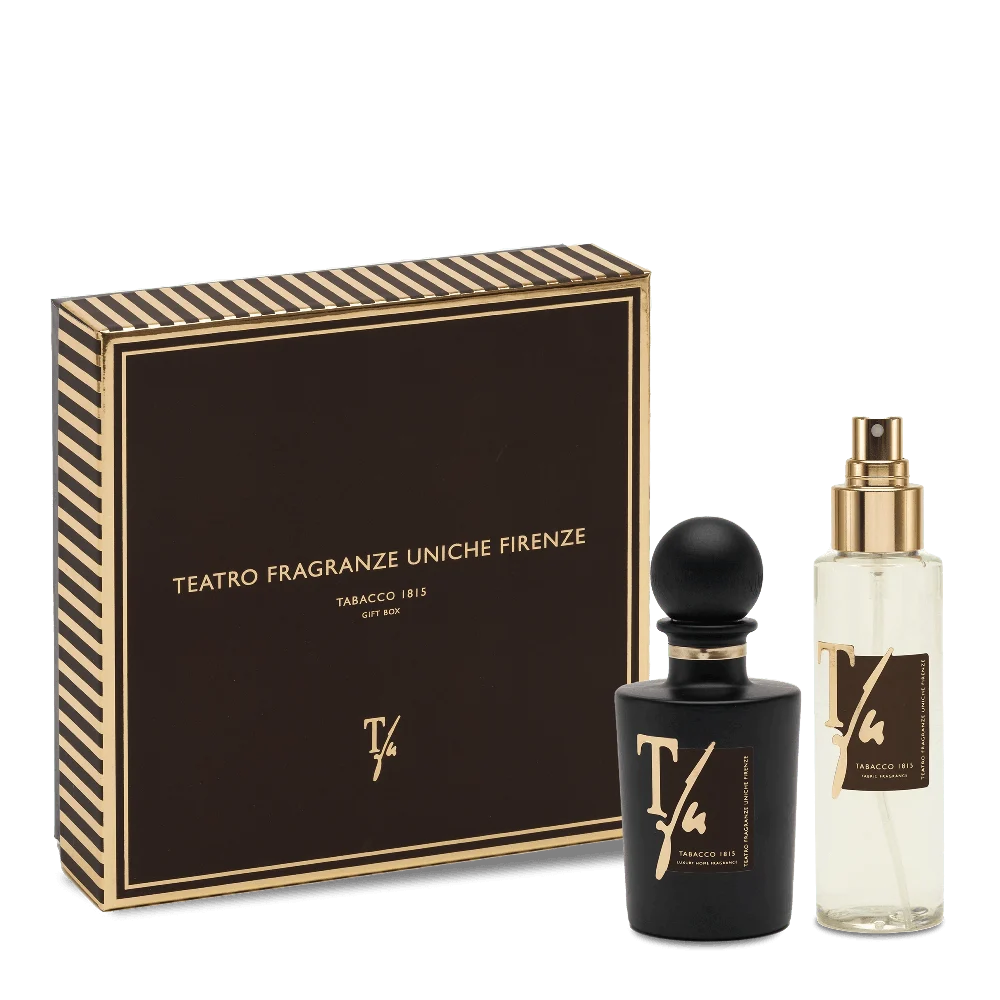 Teatro Fragranze Uniche Confezione regalo Diffusore con bastoncini 100ml  + Spray Tessuto 100ml Tabacco 1815